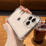 Luxury Shockproof Transparent Case For iPhone 14 13 12 11 Pro Max X Xs XR Max 7 8 Plus Bumper Cases Cover