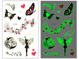 Fairy Butterfly Wings Shiny Tattoo Sticker Waterproof Eyes Face Hand Body Art Fake Tattoos Women Makeup Dance Music Festival