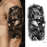 New Waterproof Temporary Tattoo Sticker Lion King Tiger Wolf Forest Mechanical Wild Boat Men Body Art Arm Fake Tatoo Women