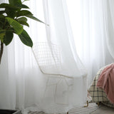 White Curtains Modern Solid Color Sheer Curtains for Living Room Bedroom Balcony Transparent Window Blinds Wedding Decor