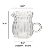 75-500ml Stripe Milk Jug Heat-resistantn Glass Cup With Handle Coffee Milk Tea Separator Fair Cup Home Cafe Drinkware Gift