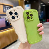 Simple Solid Wave Pattern Soft Shell Phone Case For iphone 14 13 12 11 Pro Max X XR XSMAX 7 8 Plus TPU Case Cover new products