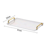 Acrylic Decorative Tray Rectangle Serving Tray with Handles Household Tea Tray Tea Board Desset Breadbasket  Food Storage Tray