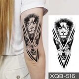 Waterproof Temporary Tattoo Sticker Lion Family Flash Tatto Tiger Wolf Moon Crown Flower Body Art Arm Fake Tatoo Men Women