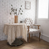 Cotton Crochet Tablecloth Rectangle Black Hollow Handmade Vintage Lace Table Cloth Cover Towel For Home Decor lace tablecloth