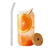 500ml Glass Cups with Lids and Straws Drinking Glasses Glass Tumbler for Iced Coffee, Beer, Tea