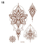 Henna Tattoo Brown Mehndi Stickers for Hand Temporary Tattoos Body Art Tatoo Waterproof for Women Fake Tatoo Hena Design