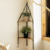 Wall Shelf Bohemian Home Decor Triangle Shelves Wall Decor Plant Hanger Candle Holder For Living Room Bedroom Decoration