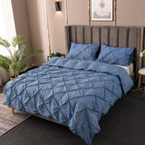 High Quality 3D Pinch Pleated Duvet Cover Set 220x240 Solid Color Single Double Twin Bedding Set Quilt Cover Comforter Covers