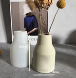 Striped Vase Clay Silicone Mold DIY Handmade Flowerpot Concrete Cement Molds Fragrance Aromatherapy Bottle Plaster Mould