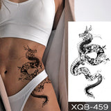 Waterproof Temporary Tattoo Sticker Black Dragon Snake Totem Peony Rose Flower Flash Tatto Women Men Arm Body Art Fake Tattoos