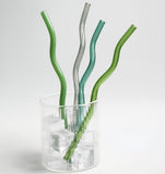 Glass Straws Twist Reusable Straws Heat Resistant Glass Straw Drinking Milk Tea Long Stem Glass Staw