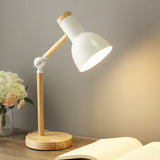 Creative Table Nordic Lamp Wooden Art LED Turn Head Simple Desk Lights/ Eye Protection Reading&Living Room Bedroom Home Decor