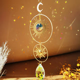 Crystal Sun and Moon Crystals Prism Rainbow Sun Catcher Garden Decoration Hanging Sundrop Window Patio Ornament