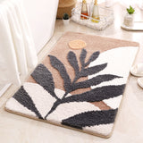 Leaves Microfiber Polyester Bath Mat Non-Slip Shower Accent Rug for Master Guest and Kids' Bathroom Entryway Home Decor