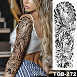 Large Full Arm Sleeve Tattoo Japanese Traditional Samurai Waterproof Temporary Tatoo Sticker Totem Men Women Phoenix Fake Tatto