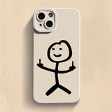 Cartoon Matchman Phone Case For iPhone 11 12 13 14 Pro Max Mini XR XS X 7 8 Plus SE Shockproof Matte Soft TPU Silicone Cover