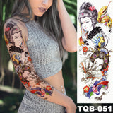 Large Full Arm Sleeve Tattoo Japanese Traditional Samurai Waterproof Temporary Tatoo Sticker Totem Men Women Phoenix Fake Tatto