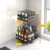 Multi-Layer Rotating Corner Storage Rack for Kitchen, Countertop Use, Carbon Steel, 360° Rotation, Spice Bottles Holders