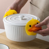 1/2Pcs Little Yellow Duck Rubber Anti-scalding Gloves Oven Casserole Handle Protective Insulation Clip Kitchen Accessories