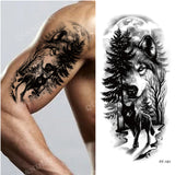 New Waterproof Temporary Tattoo Sticker Lion King Tiger Wolf Forest Mechanical Wild Boat Men Body Art Arm Fake Tatoo Women