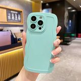 Simple Solid Wave Pattern Soft Shell Phone Case For iphone 14 13 12 11 Pro Max X XR XSMAX 7 8 Plus TPU Case Cover new products