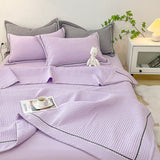 Korean Style Quilting Summer Comforter Bedding Sets Princess Bubble Yarn Quilted Quilt for Summer Skin-friendly Double Blanket