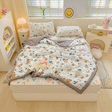 Summer Bed Sheet Set with Pillows Case Latex Mat Air Conditioned Quilt Bedding Set Bedspread Bedroom Single bed 120