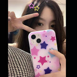 INS Colorful Star Phone Case Kawaii for Iphone 13 11 12 Pro Max Xr Xs X 7 8 Plus Y2K Phone Case Geometry