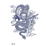 Waterproof Temporary Tattoo Sticker Red Dragon Pattern Men's and Women's Arm Body Art Fake Tattoo