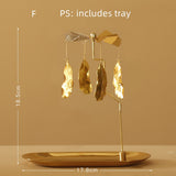 Gold Candlesticks Rotating Tray Christmas Romantic Rotation Spinning Carrousel Tea Light Candle Holder Dinner Wedding Bar Party