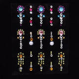 Face Tattoo Eyeshadow Stickers Nail Stickers 3D Pearl Face Jewels Diamond Decoration Self Adhesive Body Brow Makeup DIY Beauty