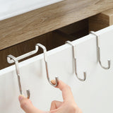 Multifunction 304 Stainless Steel Hook Free Punching Double S-Shape Hook Kitchen Bathroom Cabinet Door Back Type Storage Hanger