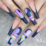 24pcs/set Press On False Nails Cute Nail Art Wearable Fake Nails Heart Tips With Glue and Sticker With Wearing Tools As Gift