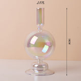 Luxury Iridescent Candle Holders Decor for Table Nordic Rainbow Vase Flower Home Decoration Glass Candlestick Wedding Centerpiec