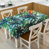 New Nordic Style Tropical Green Leaves Monstera Flamingo Table Cover Waterproof Table Cover Home Kitchen Tablecloth