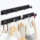 Black Robe Hook for Bathroom Kitchen Home Wall Mounted Creative Door Coat Clothes Towel Key Holder Hanger Storage 3 4 5 6 Hooks