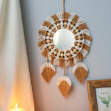 Wall Mirror Macrame Decorative Mirrors Boho Home Decor Wall Hanging Mirror for Living Room Decoration Bedroom Baby Nursery Gift