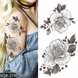 1pc Flower Daffodil Bouquet Women Geisha Waterproof Temporary Tattoos Stickers Body Back Art Sexy Colorful Washable Holiness