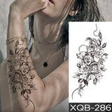 Waterproof Temporary Tattoo Sticker Black Dragon Snake Totem Peony Rose Flower Flash Tatto Women Men Arm Body Art Fake Tattoos