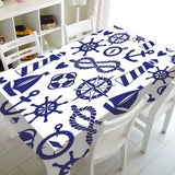 Nordic Literary Plaid Tablecloth Blue Sailor Printing Restaurant Table Table Cover Coffee Wedding Decoration