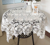 Popular white rose flowers Embroidery table cloth cover wedding tea coffee dining tablecloth kitchen party Christmas home decor