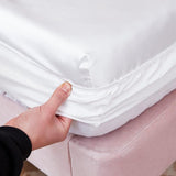 Washable satin rayon fitted sheet elastic mattress cover summer bedspread single double bed linens 2 people bedsheet 150