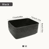 Handmade Woven Storage Box Straw Organizers Basket Rectangle Gadgets Toys Sundries Basket Container Home Bathroom Kitchen Case