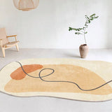 Living Room Carpet Irregular Shape Fluffy Plush Warm Modern Home Decor Bedroom Bedside Rug Minimalist Coffee Table Mat Tapete