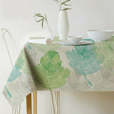 Tropical Plants Printed Waterproof Tablecloth Home Decor Table Cover Plant Pattern Nappe De Table  Rectangular Mantel