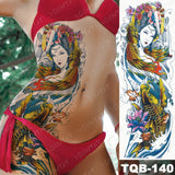 Large Full Arm Sleeve Tattoo Japanese Traditional Samurai Waterproof Temporary Tatoo Sticker Totem Men Women Phoenix Fake Tatto