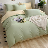 heart four-piece Brushed Washed Cotton Green Bed Set Flat Sheet Pillowcase Quilt Cover Bed Linen Flower Duvet Covers