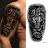 New Waterproof Temporary Tattoo Sticker Lion King Tiger Wolf Forest Mechanical Wild Boat Men Body Art Arm Fake Tatoo Women