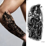 New Waterproof Temporary Tattoo Sticker Lion King Tiger Wolf Forest Mechanical Wild Boat Men Body Art Arm Fake Tatoo Women